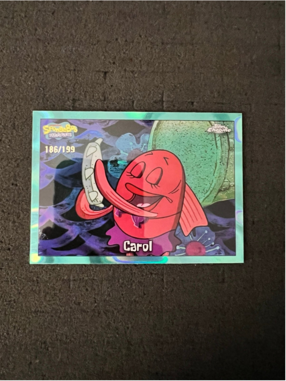Carol - 2025 Topps Chrome SpongeBob - Aqua Refractor #186/199